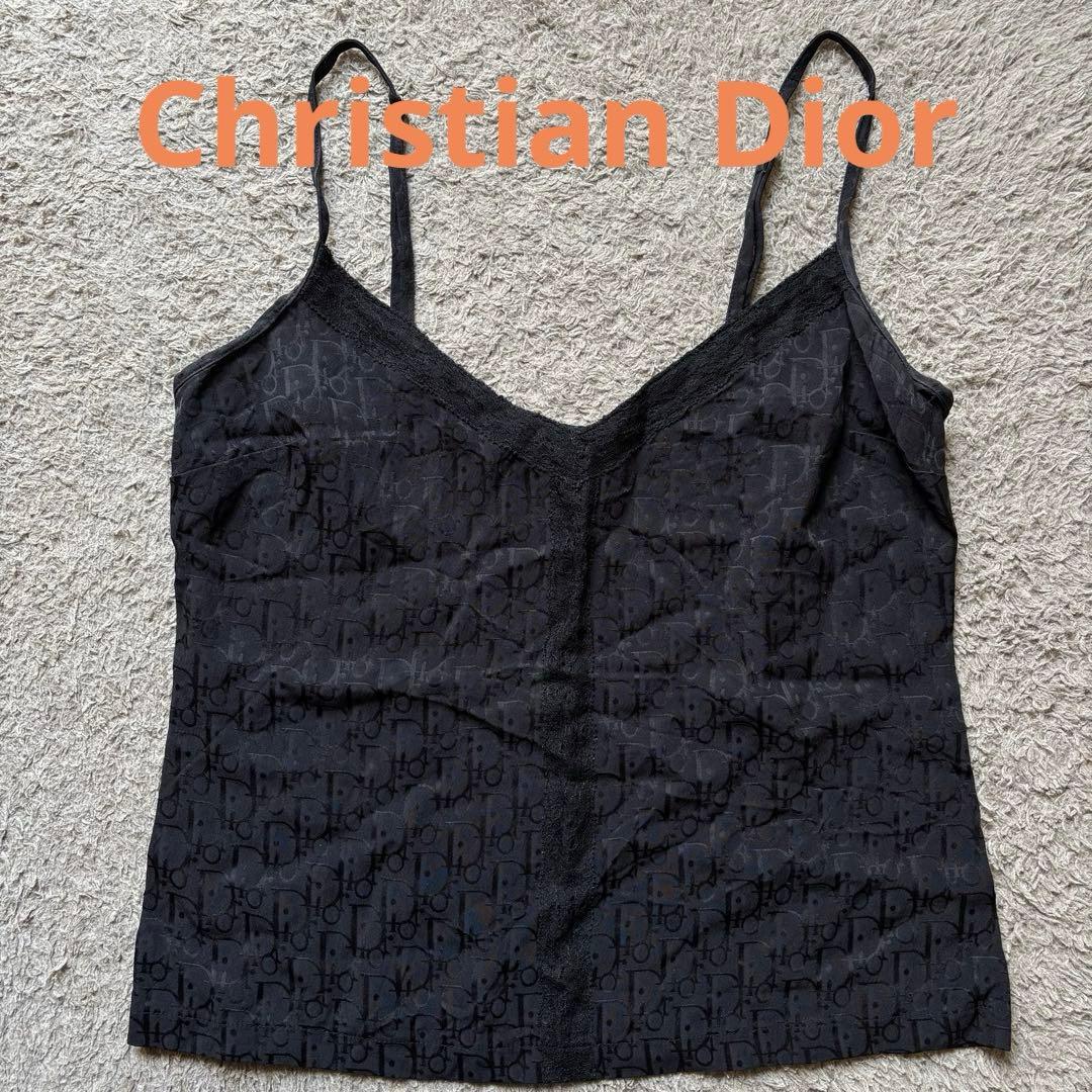 クリスチャンディオール　シャドーブラックロゴ　キャミソール　DIOR