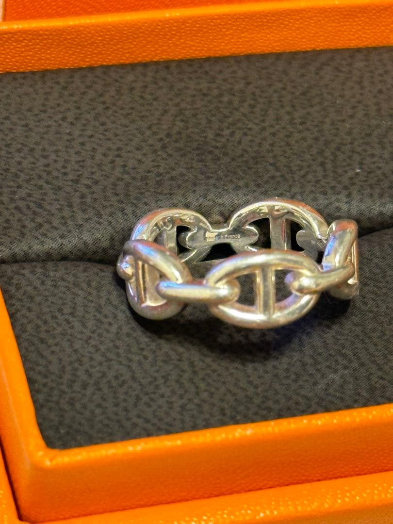 【希少ゴールデンサイズ】アンシェネ PM エルメス 59 リング シルバー