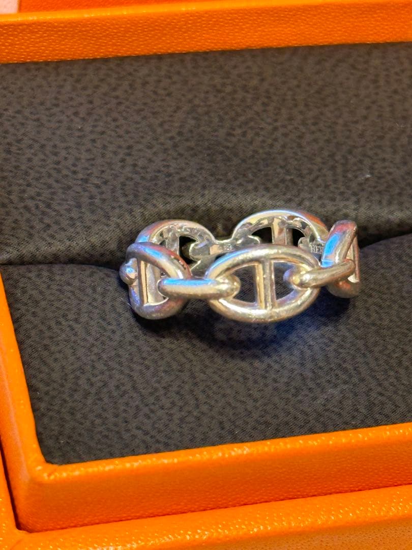 【希少ゴールデンサイズ】アンシェネ PM エルメス 59 リング シルバー