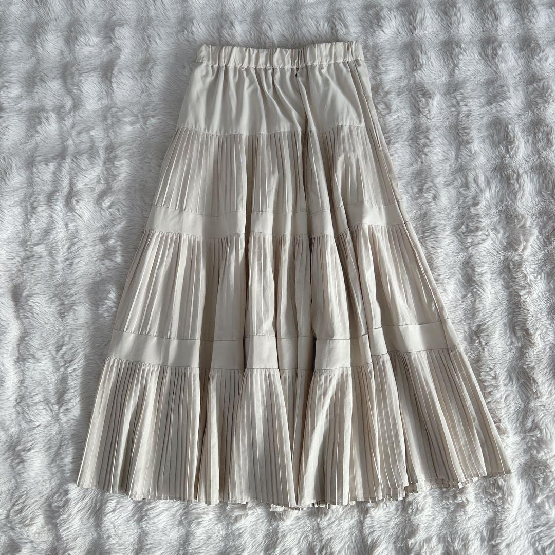 ビアズリー★プリーツティアードスカート FREE