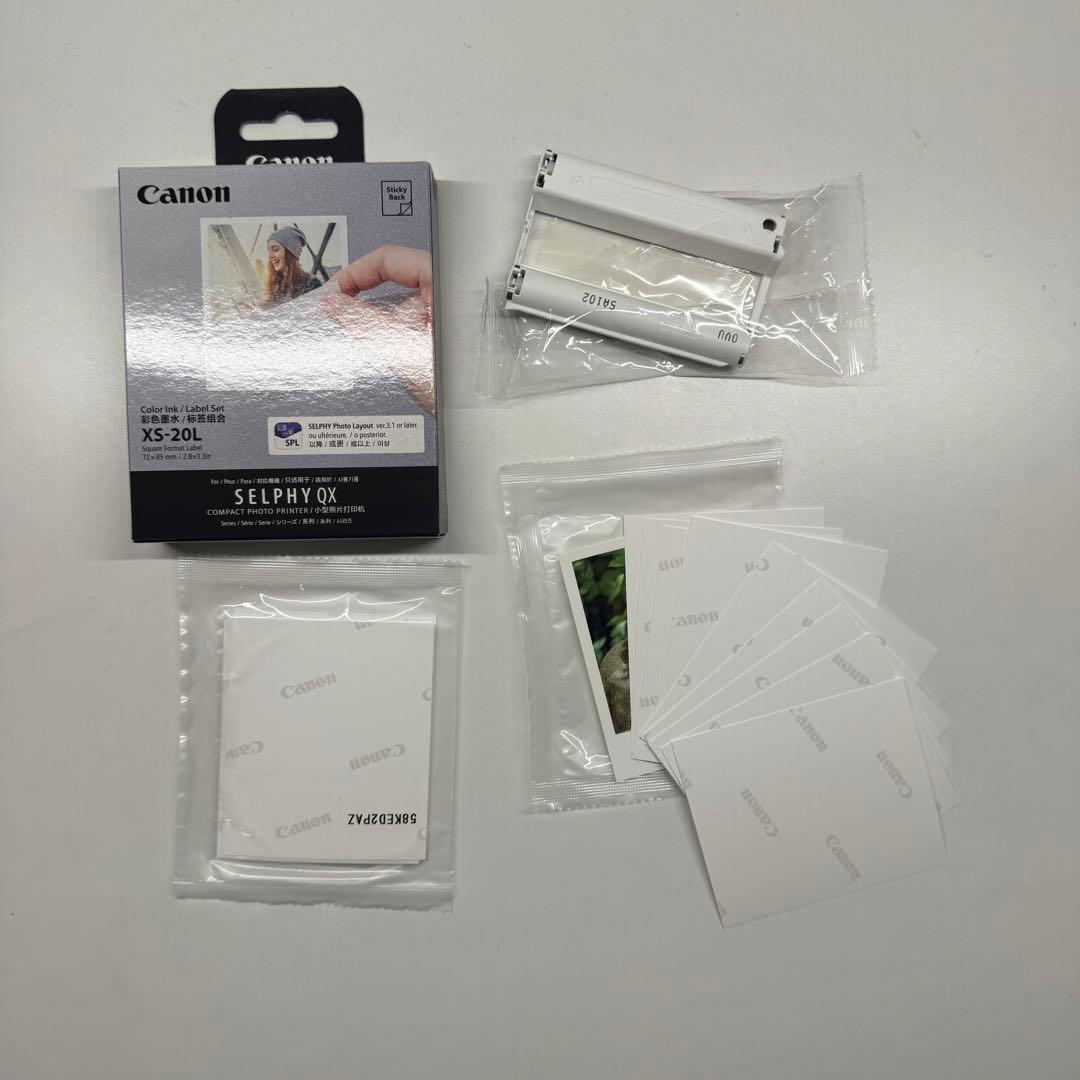 【ほぼ新品】Canon SELPHY QX20 本体＋純正用紙2種セット
