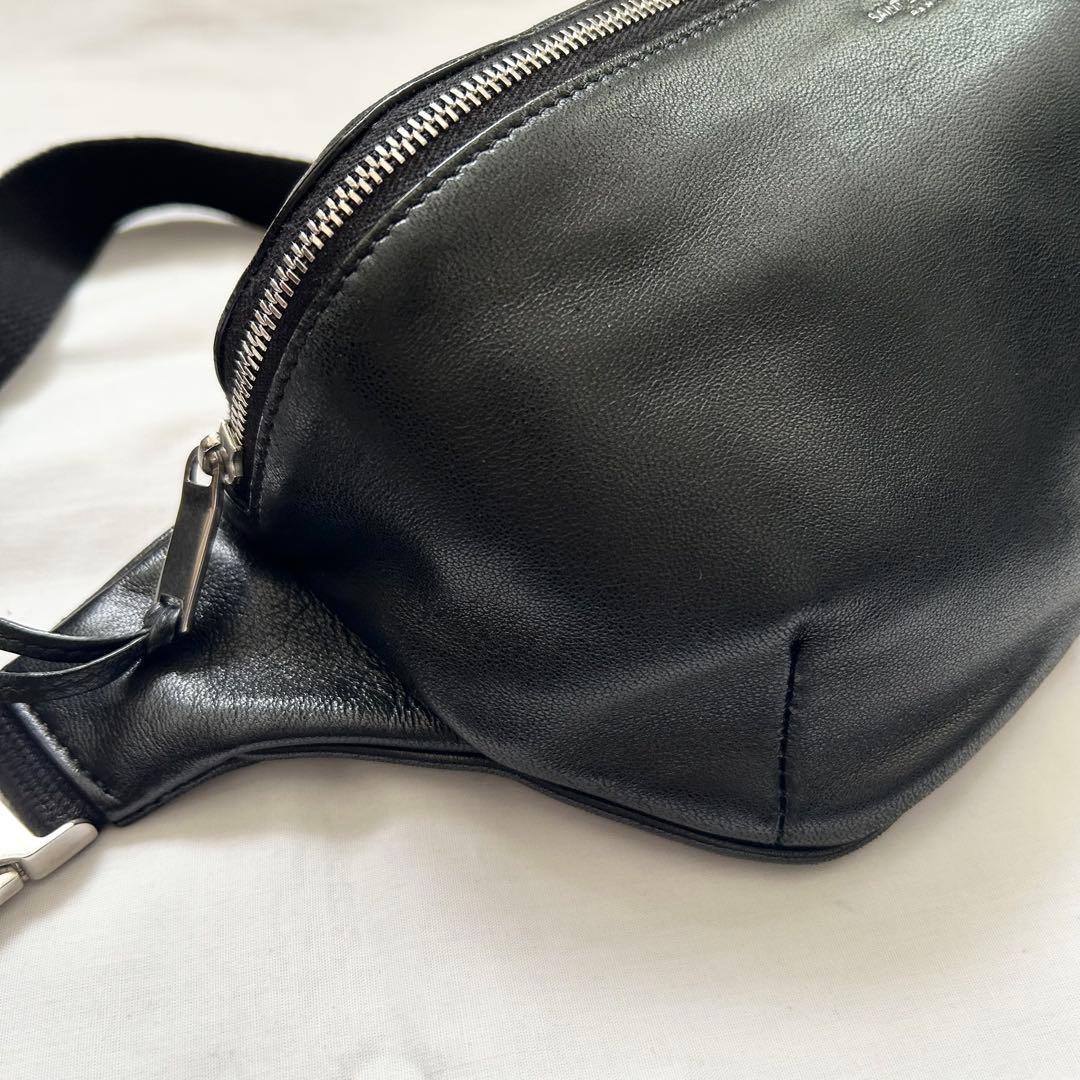 ■極美品■サンローラン　ボディバッグ　ラムスキン　ブラック　レザー　シティ