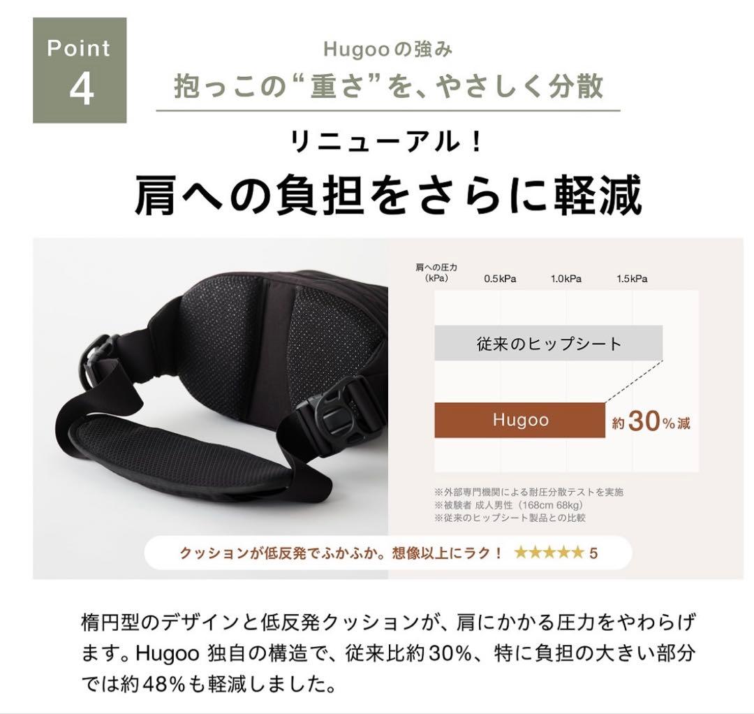 【美品】Hugoo ヒップシート ブラック