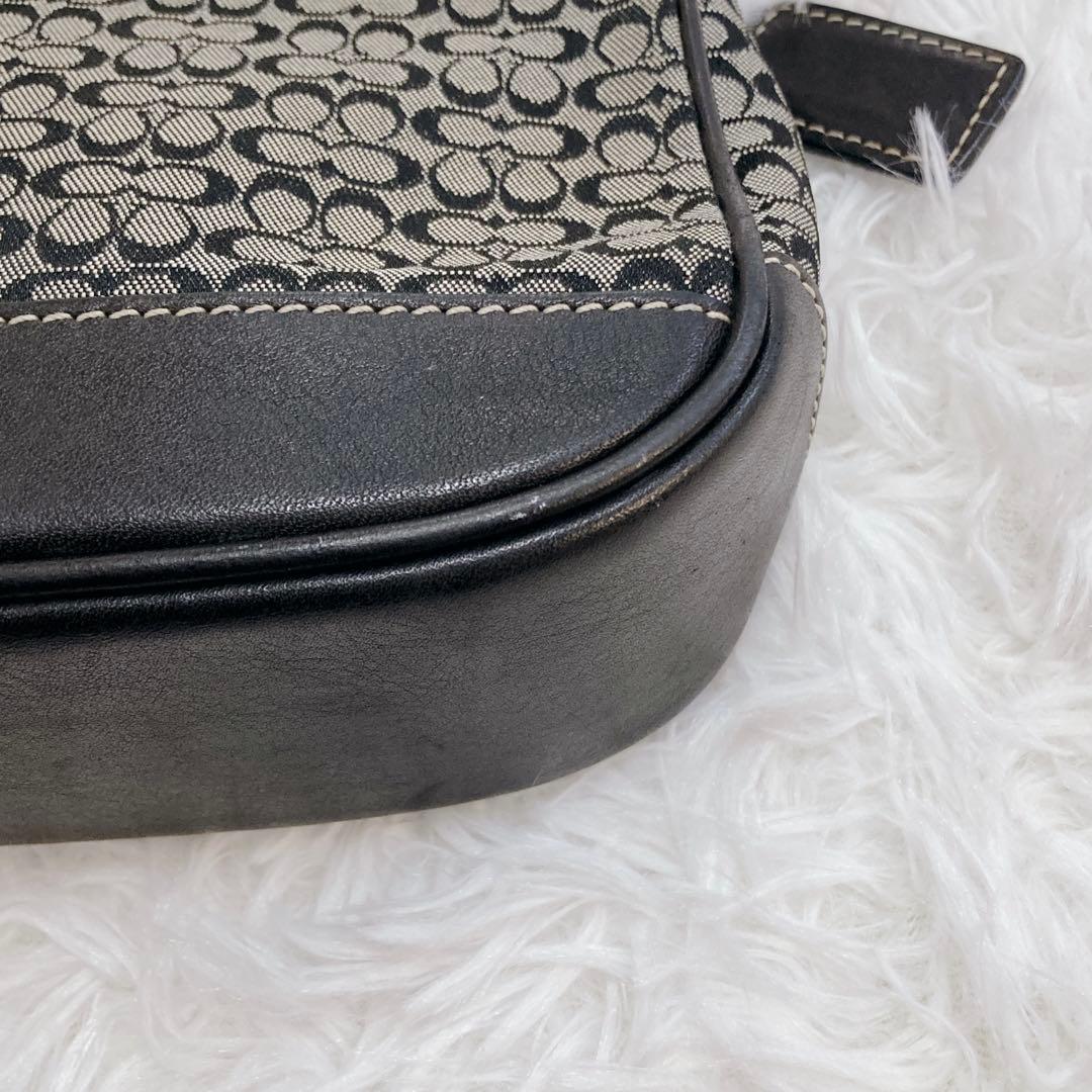 COACH アクセサリーポーチ ミニバッグ シグネチャー ネイビー