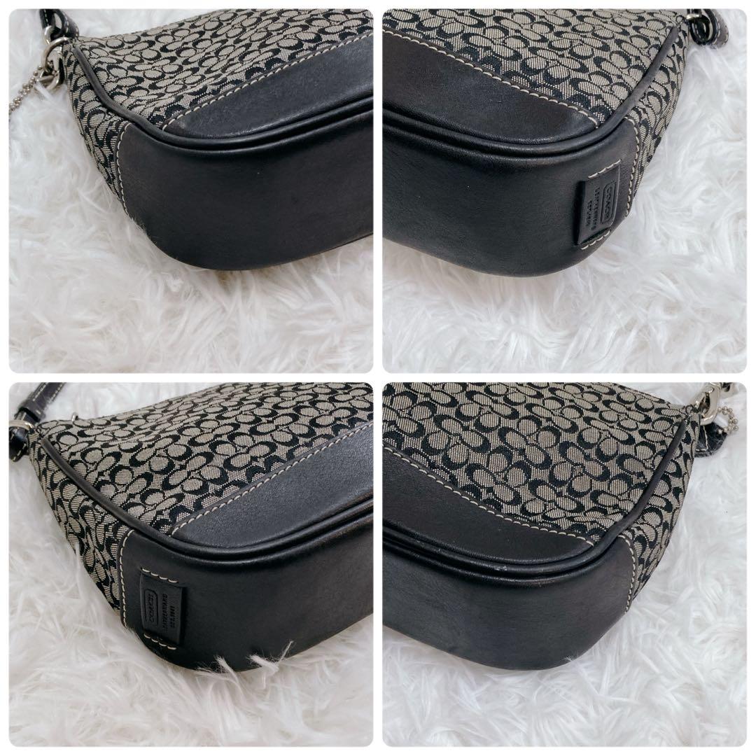 COACH アクセサリーポーチ ミニバッグ シグネチャー ネイビー