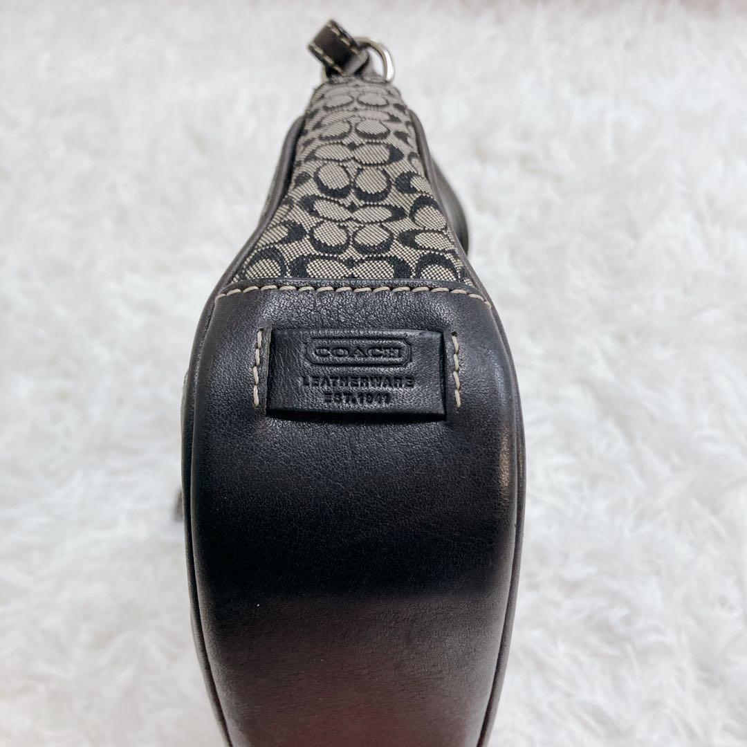 COACH アクセサリーポーチ ミニバッグ シグネチャー ネイビー