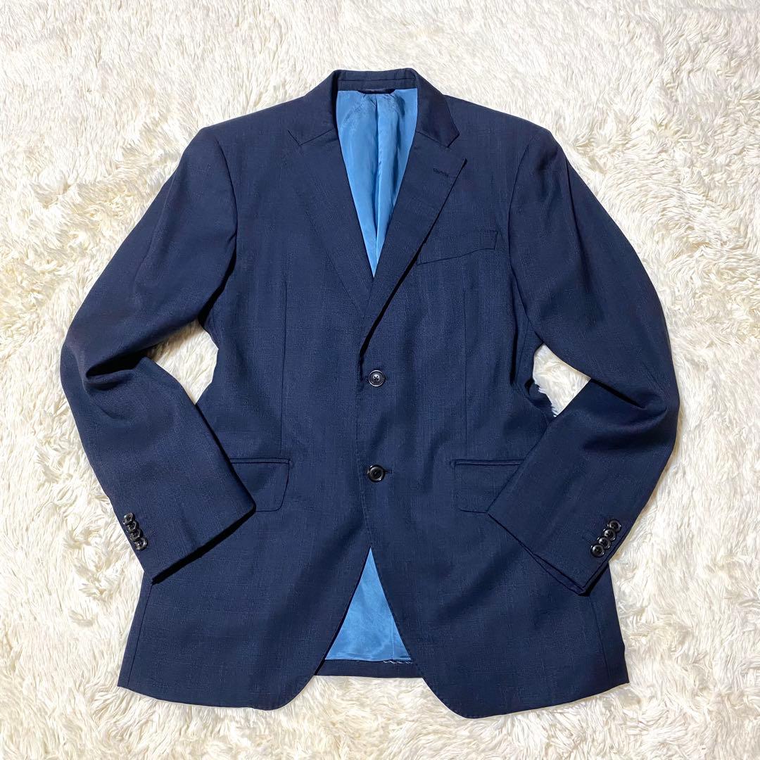 【XL】麻布テーラー ロロピアーナ★ビジネスジャケット★濃紺 スーパー130's