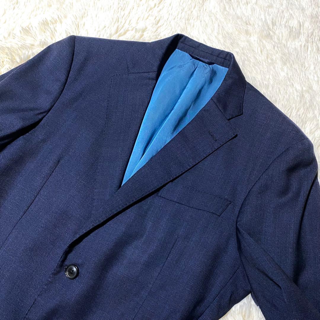【XL】麻布テーラー ロロピアーナ★ビジネスジャケット★濃紺 スーパー130's