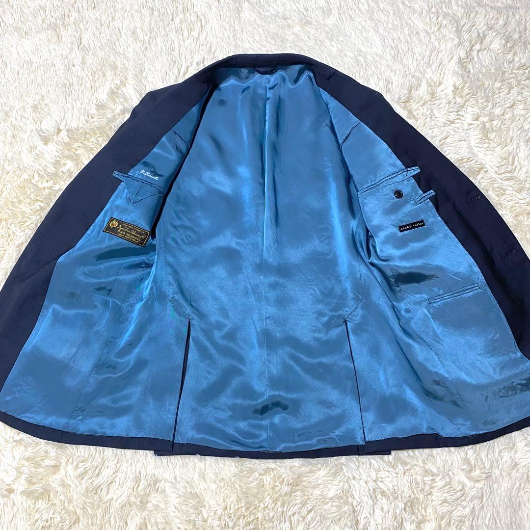 【XL】麻布テーラー ロロピアーナ★ビジネスジャケット★濃紺 スーパー130's