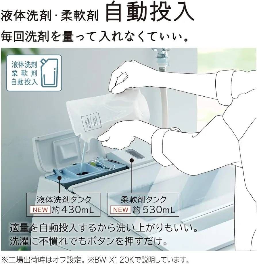 りあん 日立ビートウォッシュ BW-X120K AIお洗濯 スマホサポート