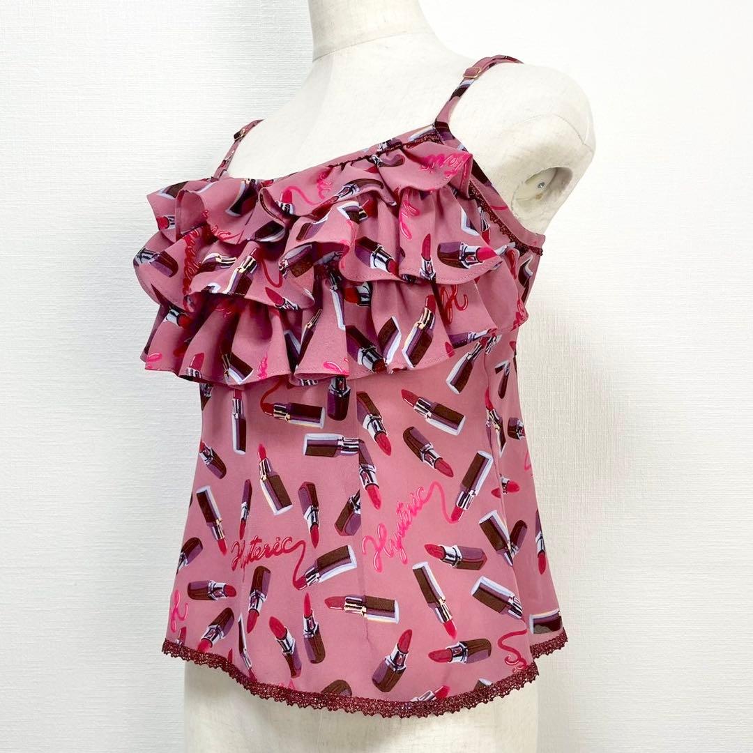 y2k✨️ 00s HYSTERIC GLAMOUR リップ柄 フリル キャミ