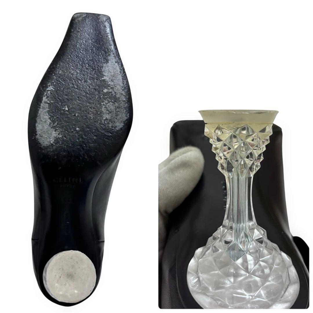 希少◎CELINE フィービー期 シャンデリアヒール ブーティー 35 ブラック