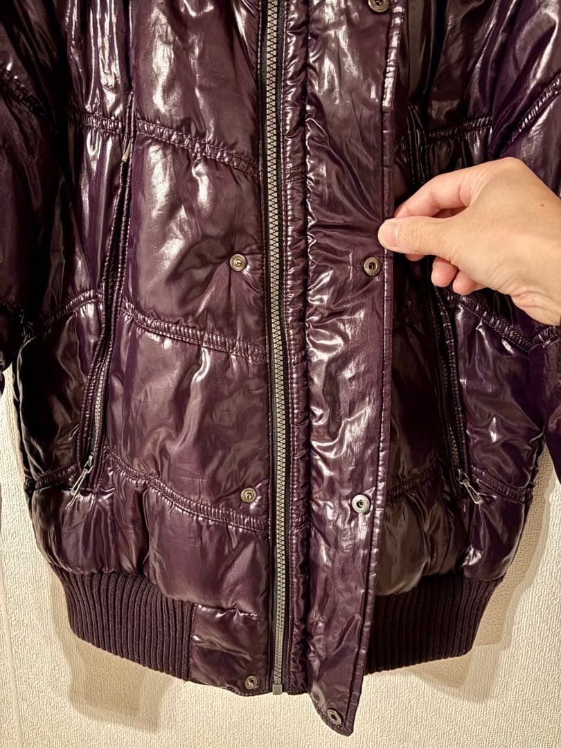 ［L様 限定] spinalh 紫 ファー 光沢ブルゾン ジャケットY2K 平成