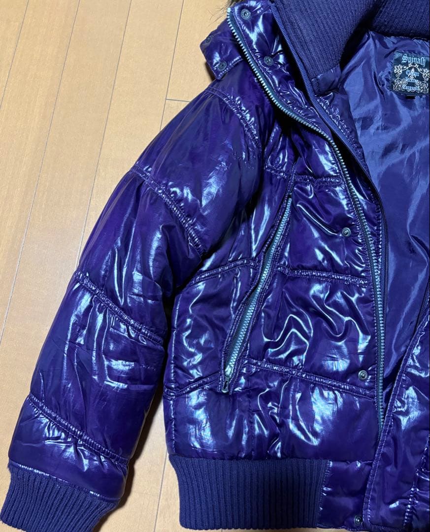 ［L様 限定] spinalh 紫 ファー 光沢ブルゾン ジャケットY2K 平成