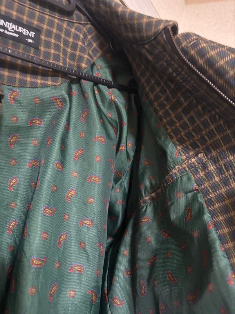 【怪獣】イヴ・サンローラン　チェック　ブルゾン