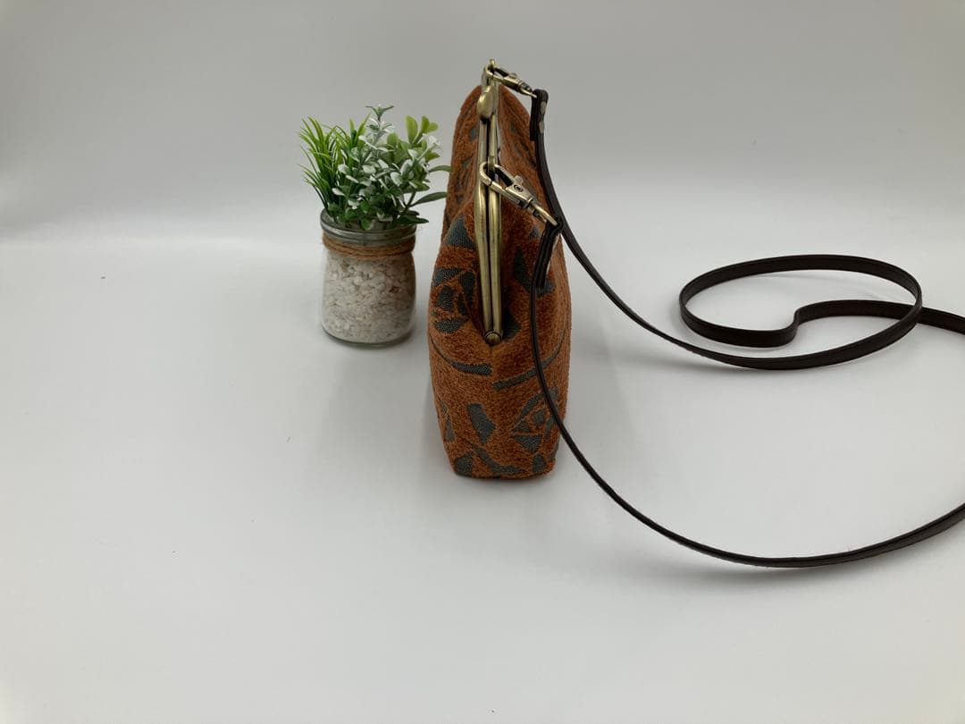 ミナペルホネン　がま口ポシェット　LULU ルル　ブラウン