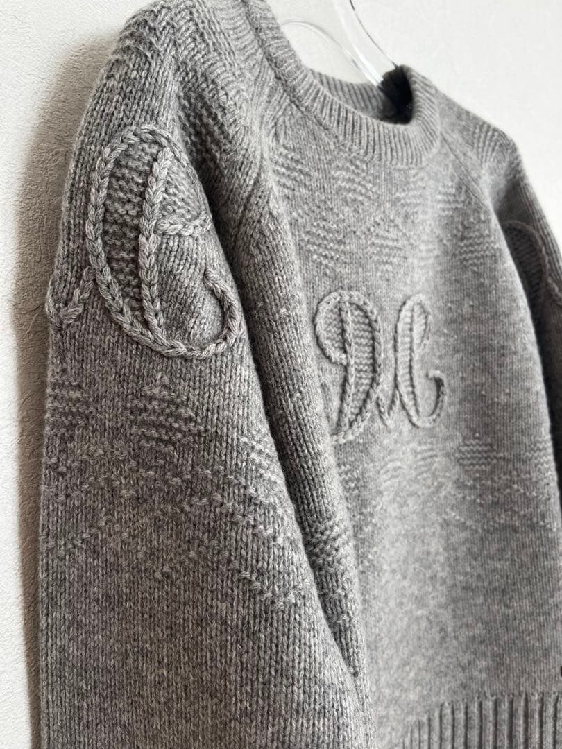 MORABITO BLANC モラビト　ブラン　メリノウールロゴ刺繍ニット