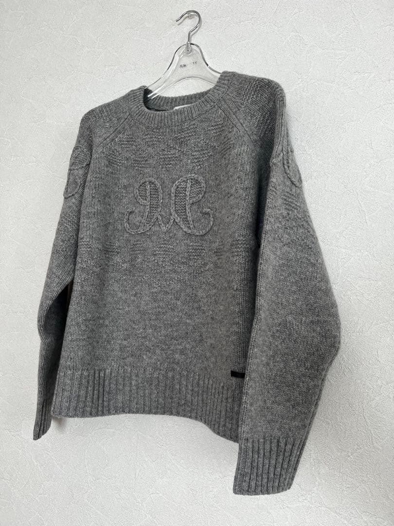 MORABITO BLANC モラビト　ブラン　メリノウールロゴ刺繍ニット