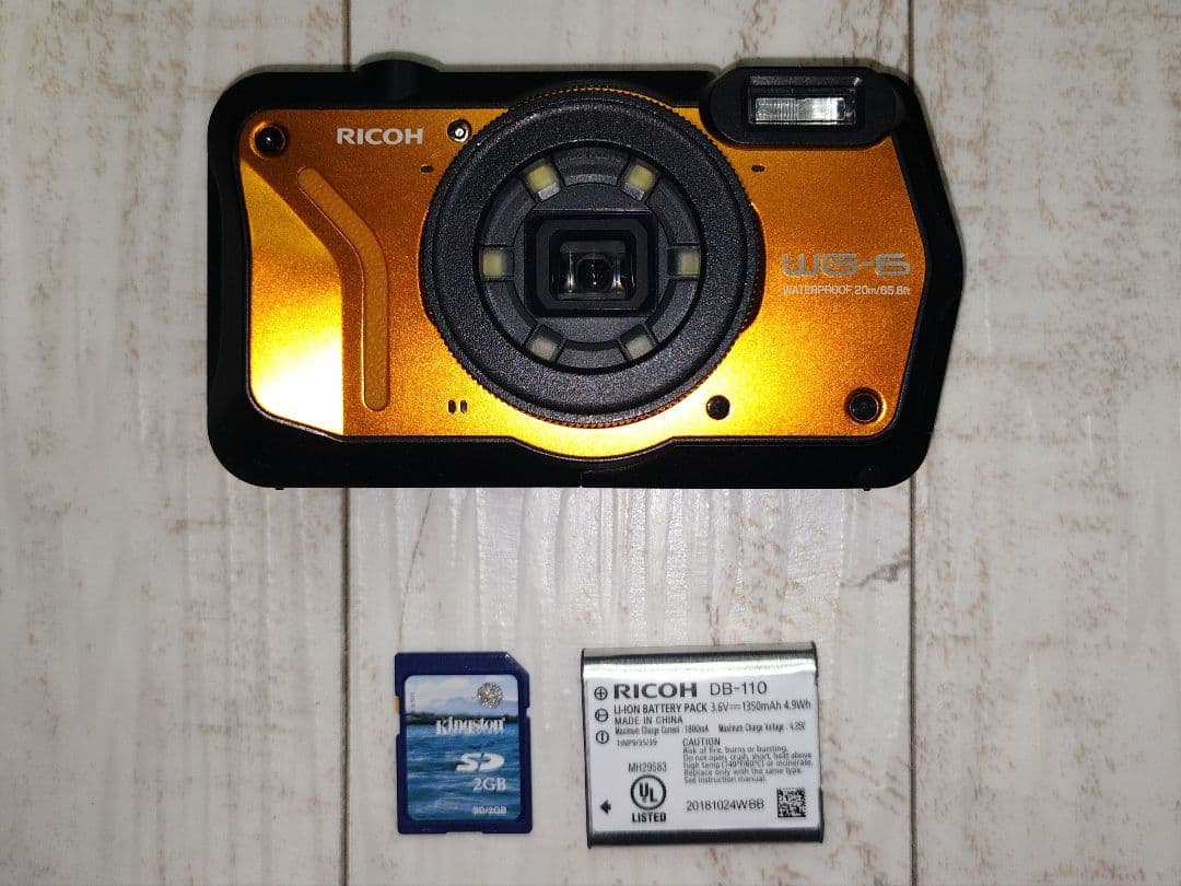 RICOH WG-6 オレンジ 防水デジカメ R02050 ★付属品付★