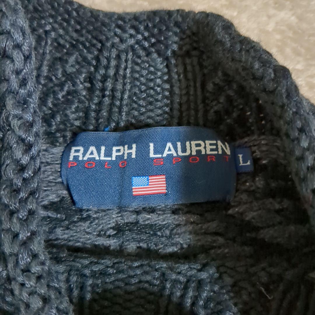 K*2様 90年代 ポロラルフローレン　ポロスポーツ　ブラック　星条旗ニット　黒