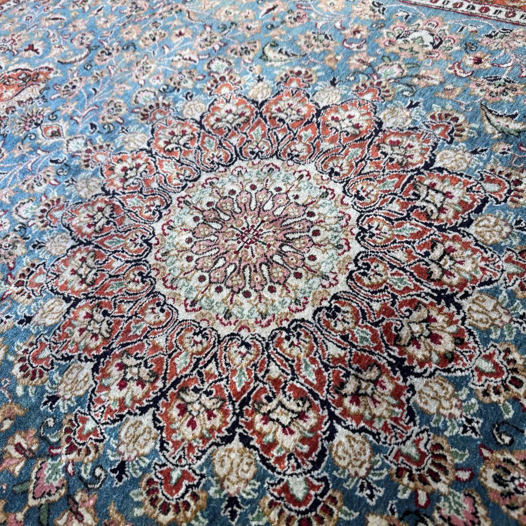 ペルシャ絨毯 コム産 純シルク 手織り 150×95cm