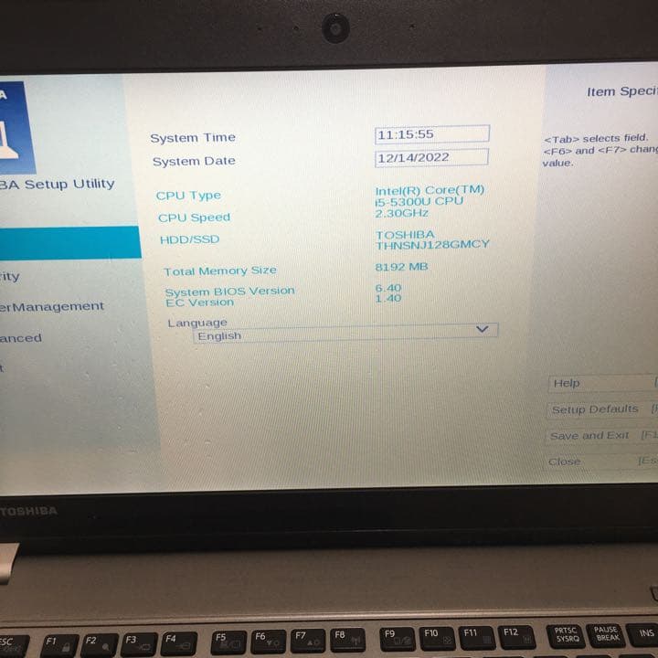 ➓ジャンクTOSHIBA ノートパソコン