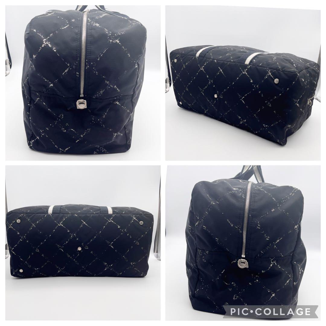 CHANEL シャネル 旧トラベルライン ボストンバッグ ブラック系