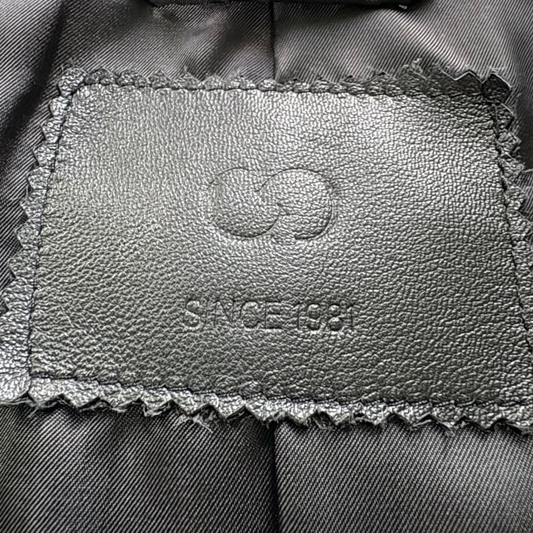 現行　極美品　コムサメン　レザージャケット　ラムレザー　羊革　本革　黒　L