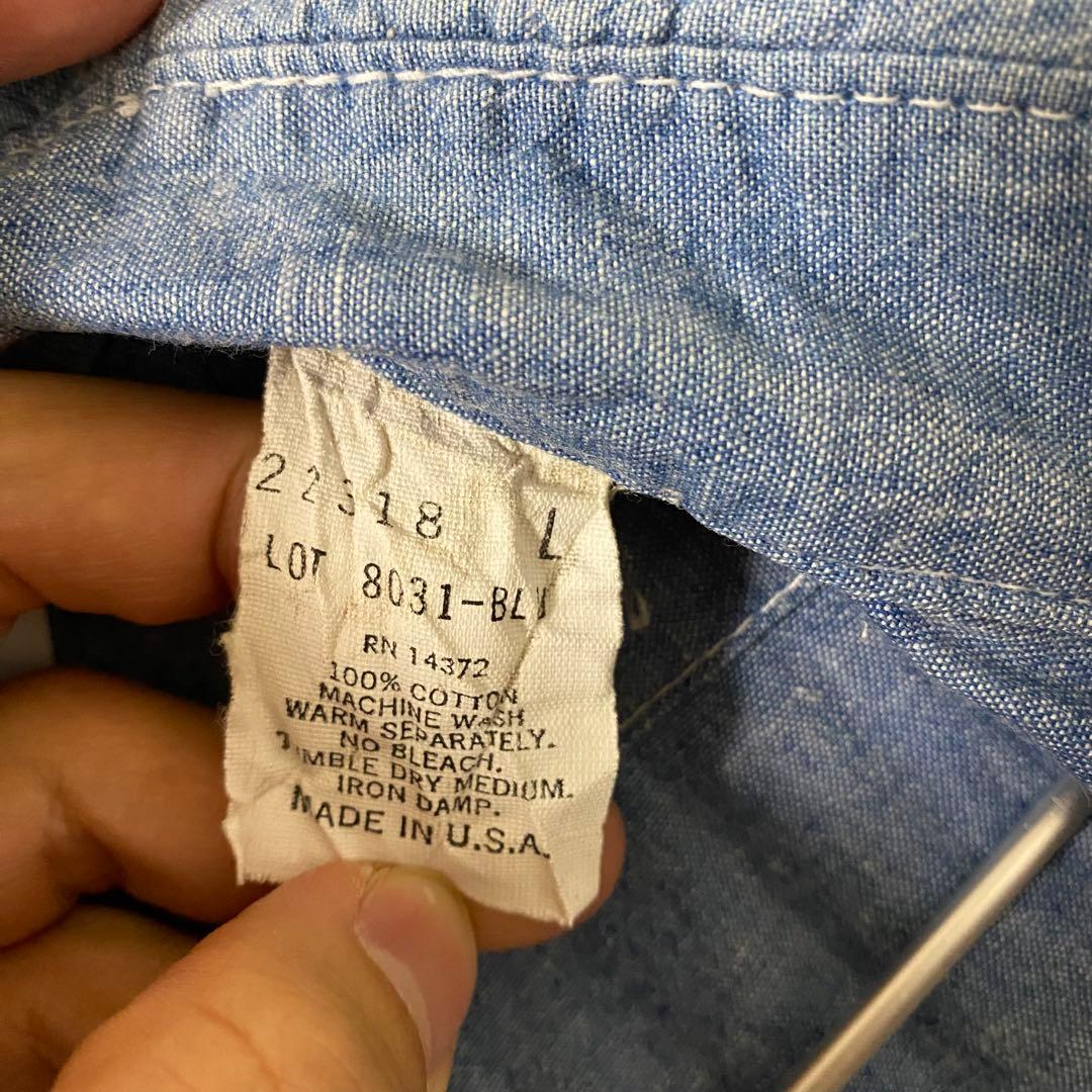 90's five brother USA製 シャンブレーワークシャツ L