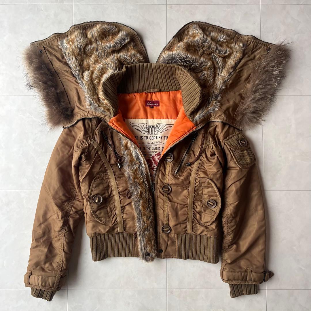 美品✨AVIREX N-2Bフライトジャケット 短尺 ファー脱着可 S Y2K