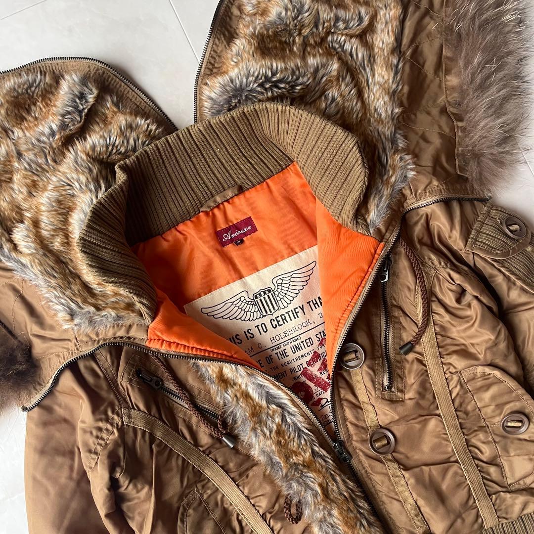 美品✨AVIREX N-2Bフライトジャケット 短尺 ファー脱着可 S Y2K