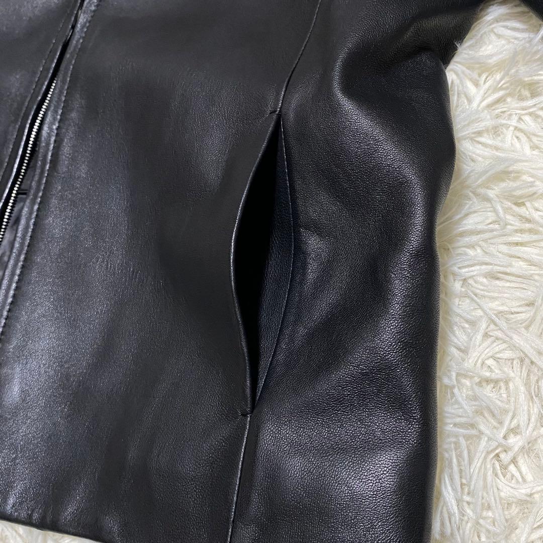 麻里 美品 ボールジィ ノーカラージャケット 羊革