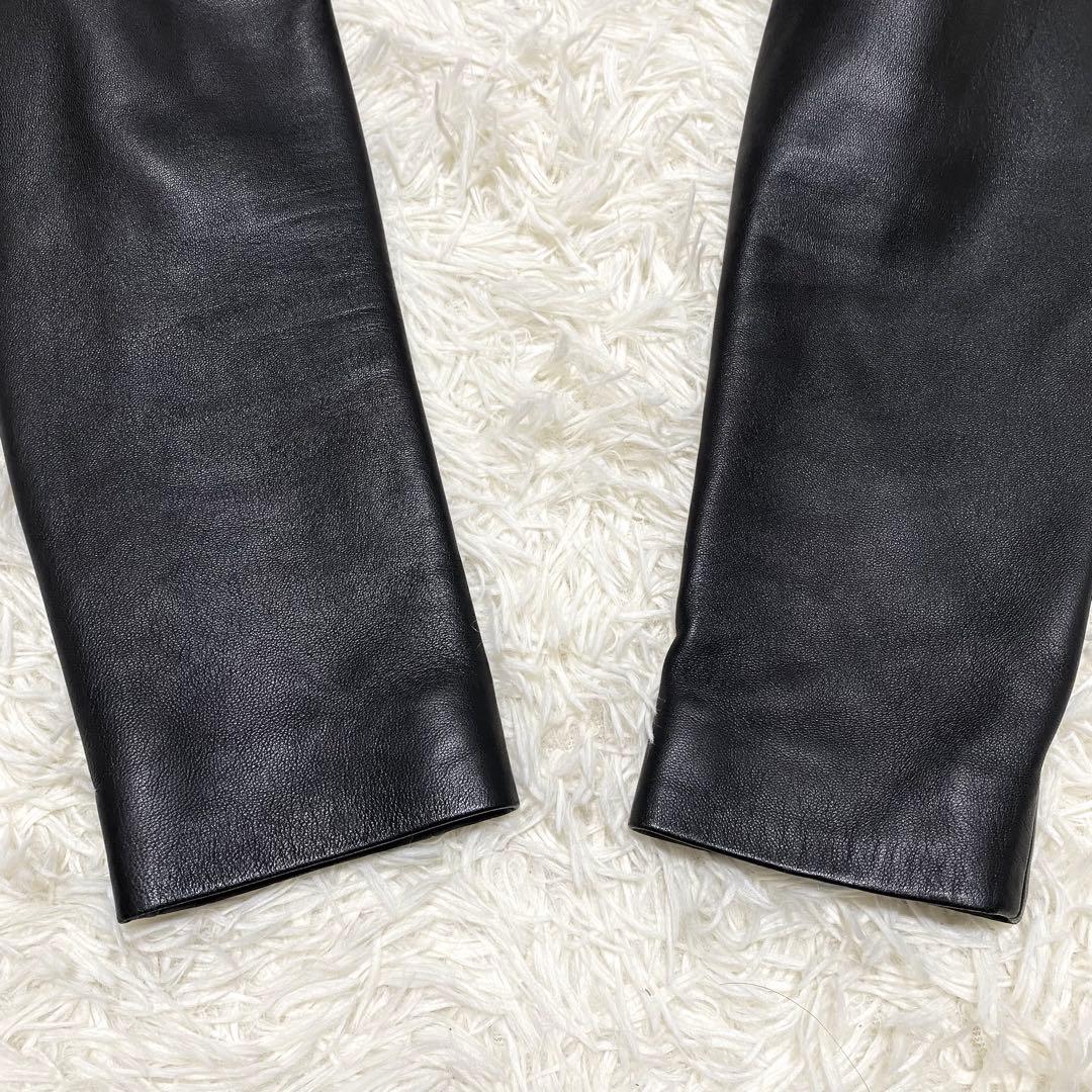 麻里 美品 ボールジィ ノーカラージャケット 羊革