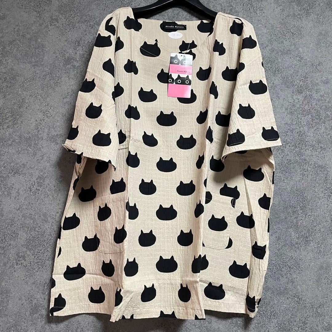 新品　マタノアツコ MEME総柄パジャマ「4Lサイズ・ベージュ・楊柳ピケ」②
