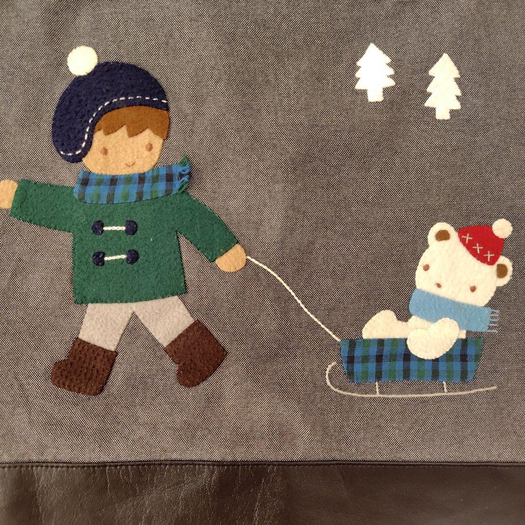 ファミリア　デニムバッグ　黒　雪遊び