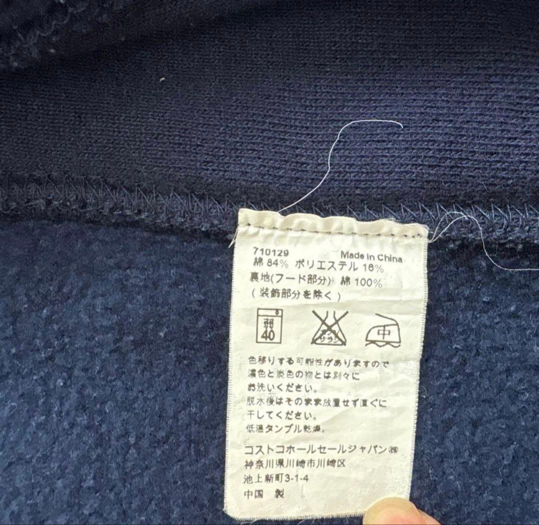 90s ポロラルフローレン ジップアップ パーカー サーマル 刺繍 ネイビー 紺