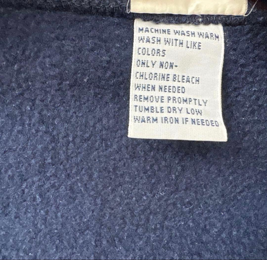 90s ポロラルフローレン ジップアップ パーカー サーマル 刺繍 ネイビー 紺