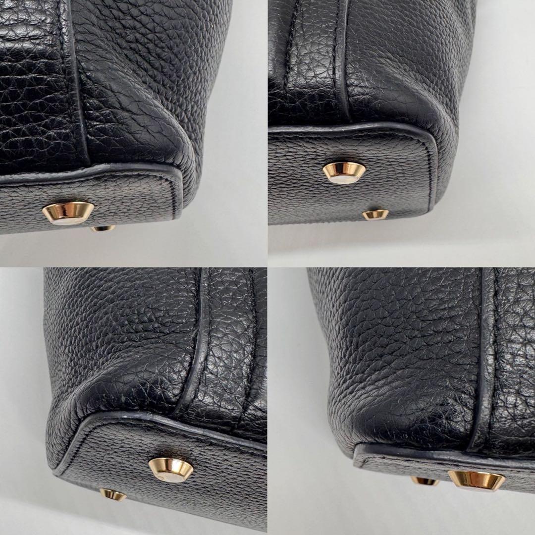 ペッレモルビダ ヴェーラ 2way ショルダーバッグ レザー シボ革 ロゴ 黒