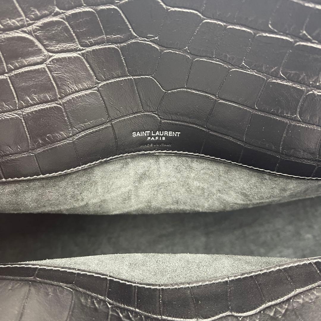 【新品未使用】SAINT LAURENT サックドジュール 型押しクロコ　ラージ