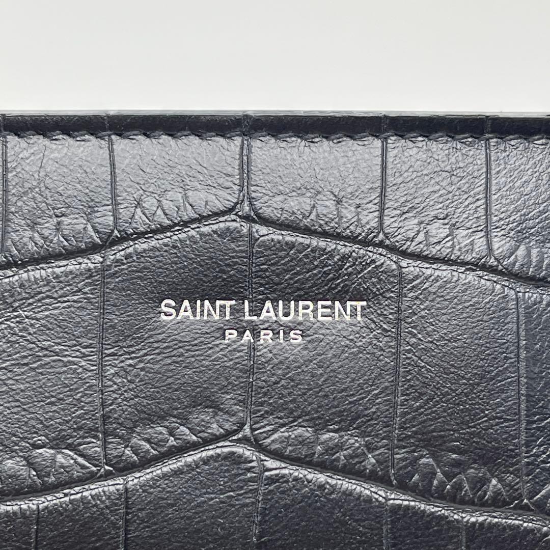 【新品未使用】SAINT LAURENT サックドジュール 型押しクロコ　ラージ
