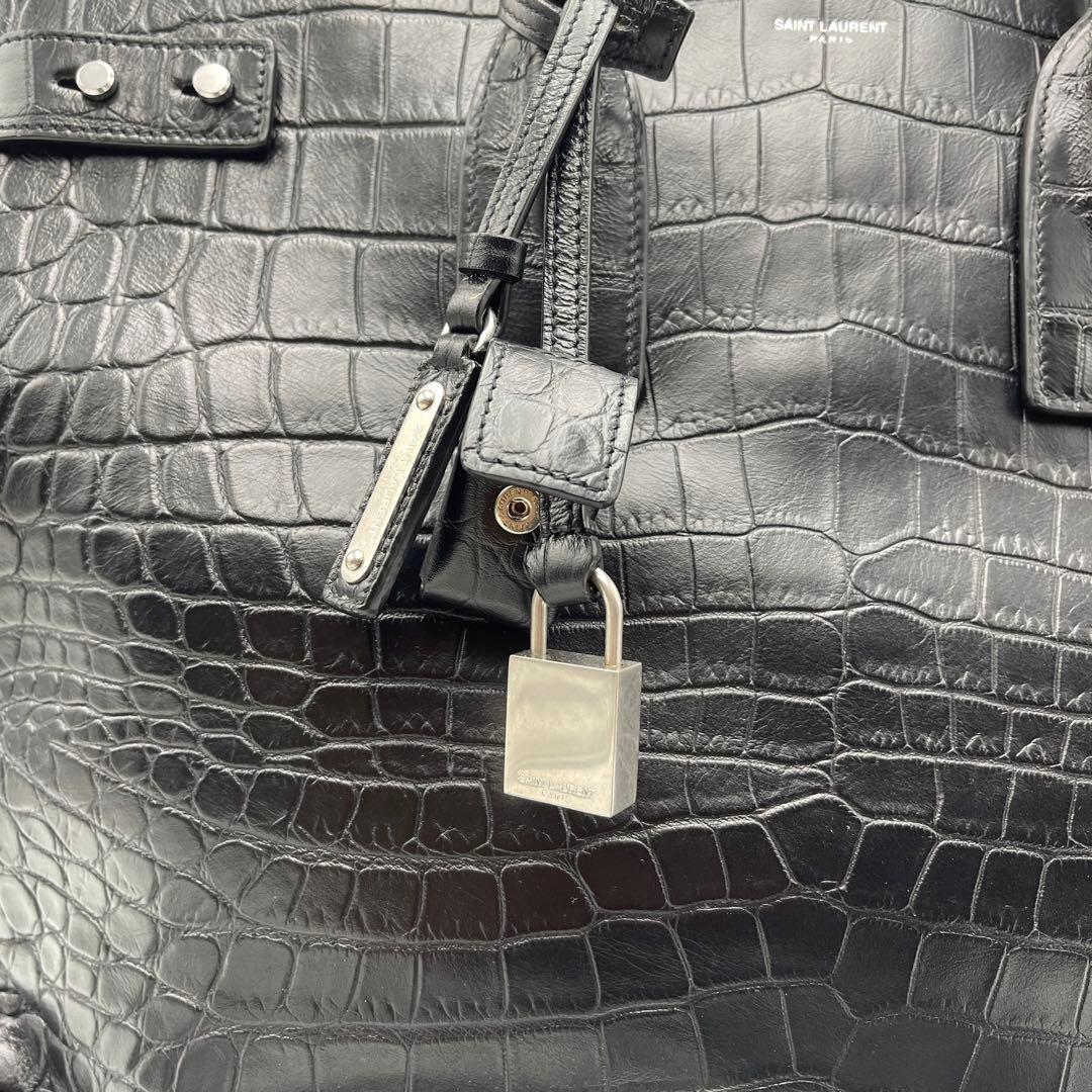 【新品未使用】SAINT LAURENT サックドジュール 型押しクロコ　ラージ