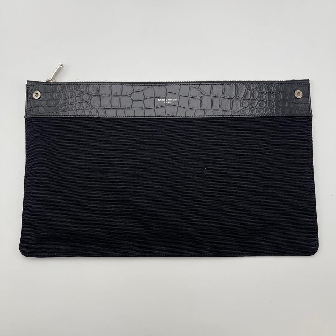 【新品未使用】SAINT LAURENT サックドジュール 型押しクロコ　ラージ