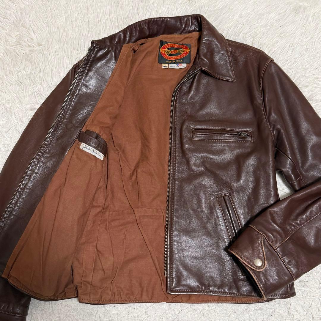 XLサイズ相当 ホースハイド　シングルライダースジャケット　USA製　TALON