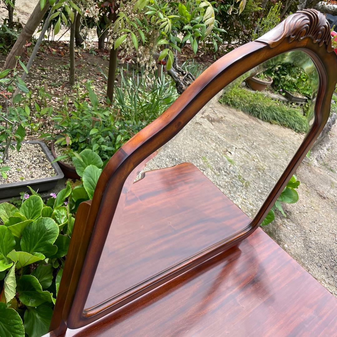 ビッグミラー ドレッサー マホガニー 輸入家具 エレガント 高級 化粧台 鏡台