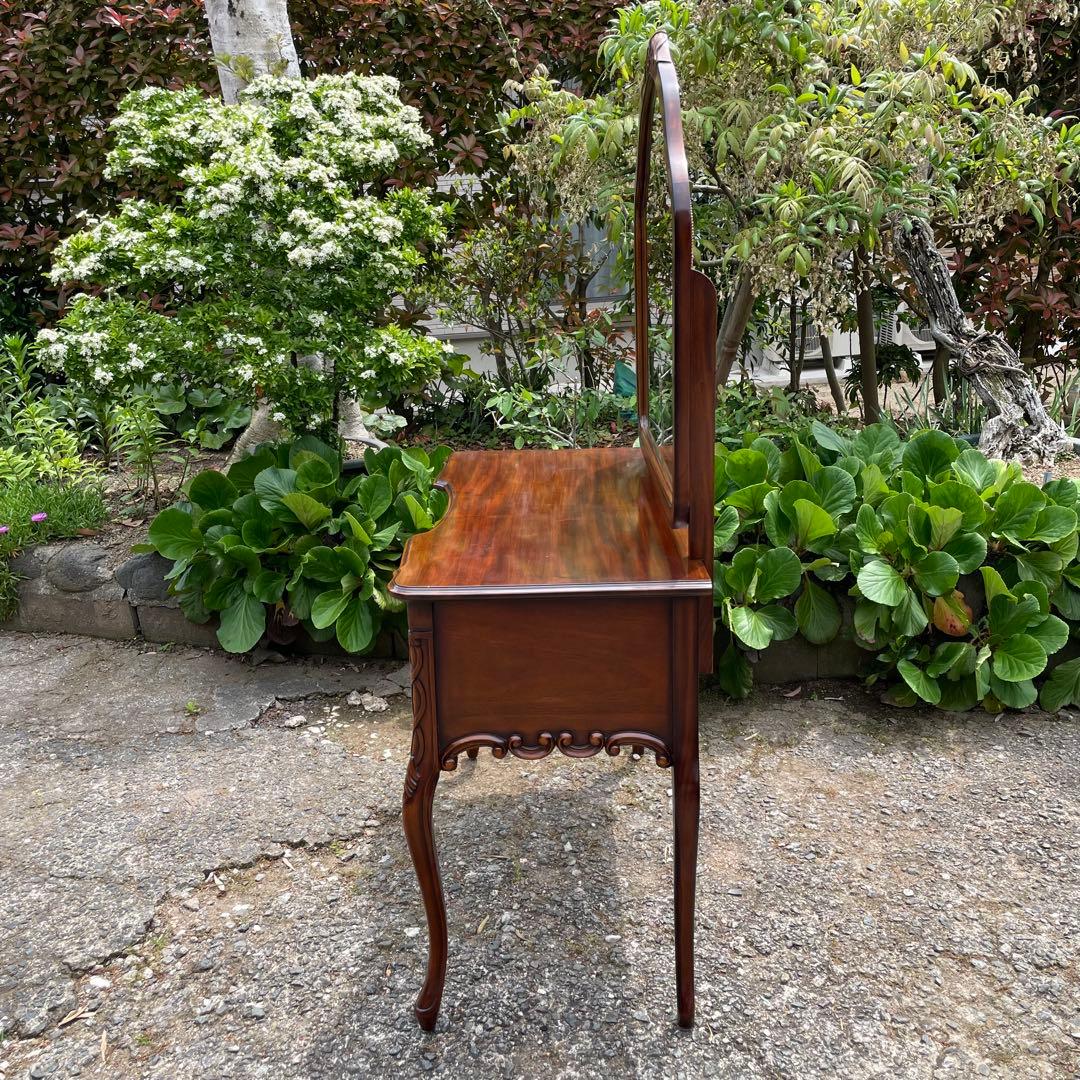 ビッグミラー ドレッサー マホガニー 輸入家具 エレガント 高級 化粧台 鏡台