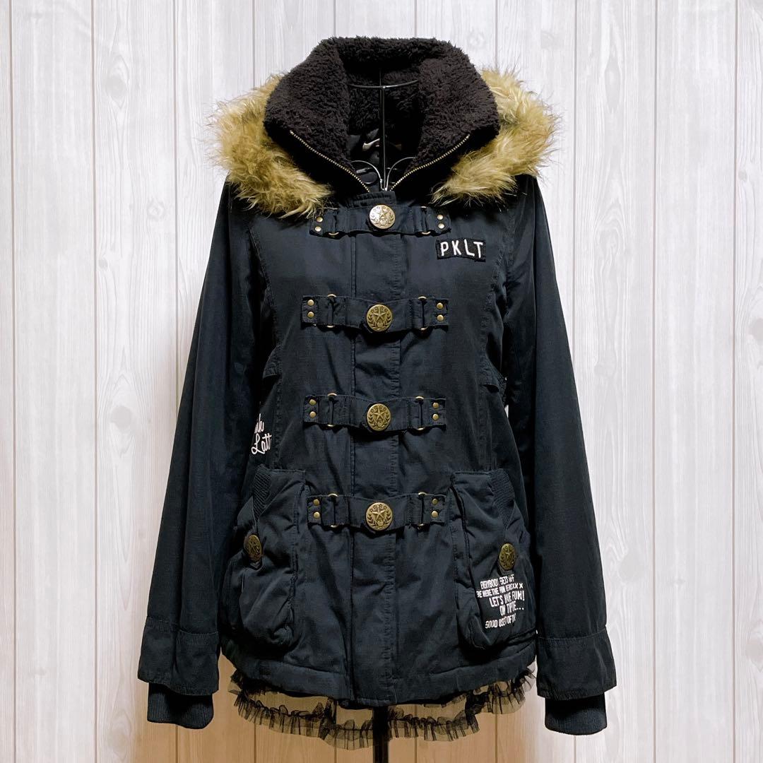 モッズコート ファー 黒 平成ギャル y2k グランジ ミリタリー d.i.a系