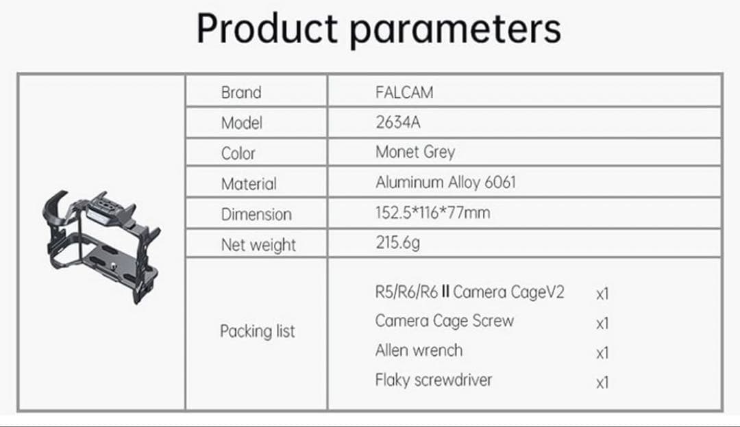 美品 Falcam ケージ キヤノン EOS R5/R5C/R6/R6II 用
