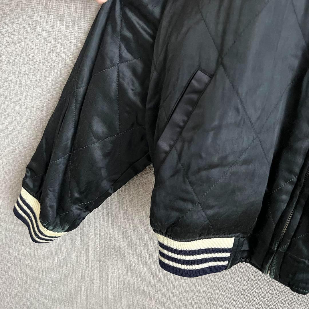 爆裂爛漫娘 リバーシブルスカジャン ブルゾン 魚籃観音 ブラック 40 古着