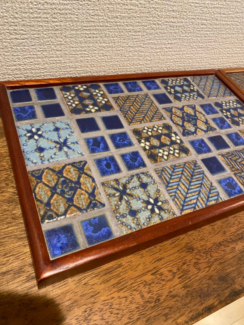 古道具　手仕事 タイルトレイ　タイルトレー