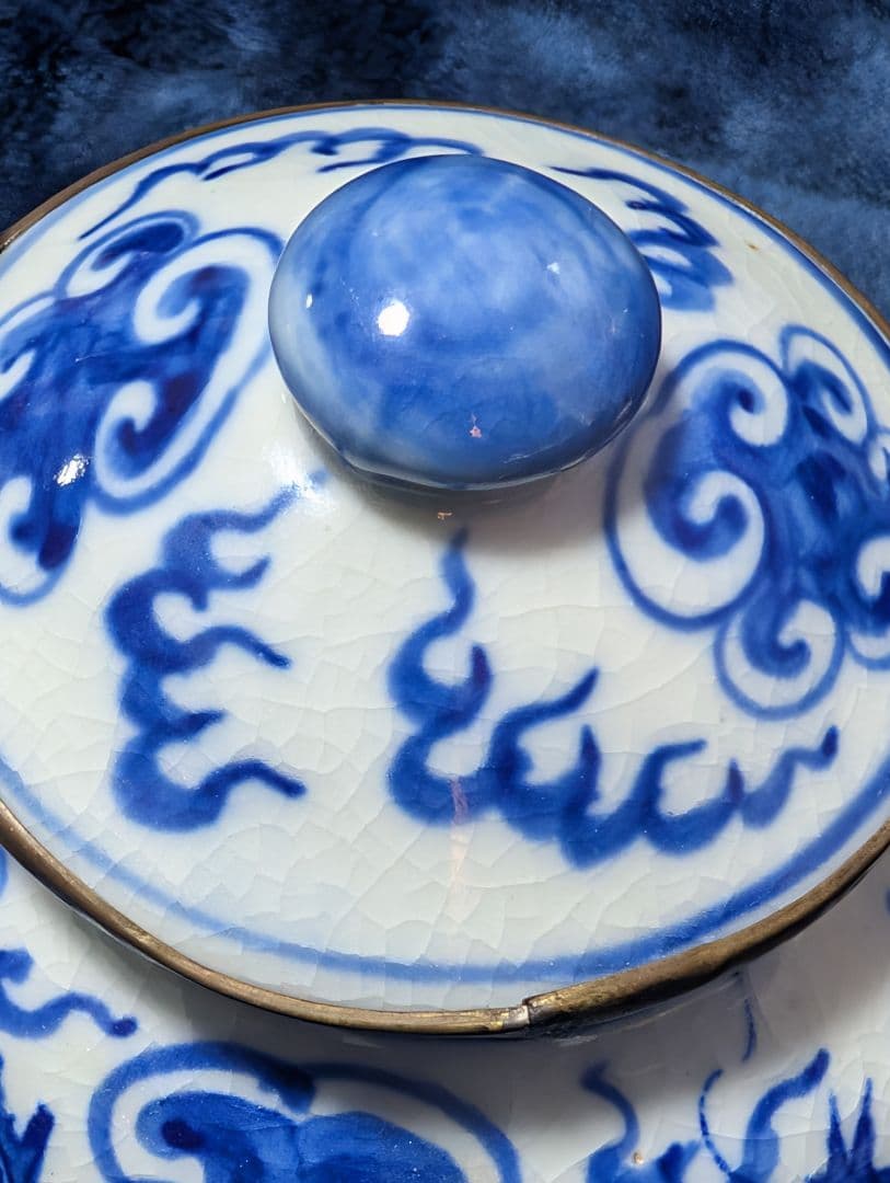 優*希様 中国古美術 大清順治年製 古染付 雲龍文水注 急須 骨董 中国南京焼